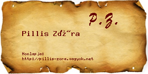 Pillis Zóra névjegykártya